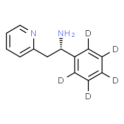 ChemSpider 2D Image | (1S)-1-(~2~H_5_)Phenyl-2-(2-pyridinyl)ethanamine | C13H9D5N2