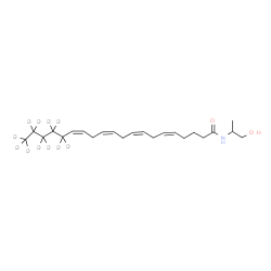 ChemSpider 2D Image | (5Z,8Z,11Z,14Z)-N-(1-Hydroxy-2-propanyl)(16,16,17,17,18,18,19,19,20,20,20-~2~H_11_)-5,8,11,14-icosatetraenamide | C23H28D11NO2