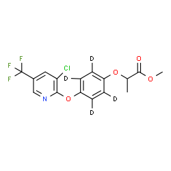 ChemSpider 2D Image | Methyl 2-{[4-{[3-chloro-5-(trifluoromethyl)-2-pyridinyl]oxy}(~2~H_4_)phenyl]oxy}propanoate | C16H9D4ClF3NO4