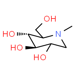 ChemSpider 2D Image | (3R,4R)-2-(Hydroxymethyl)-1-methyl-3,4,5-piperidinetriol | C7H15NO4