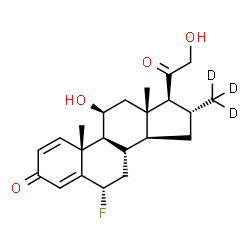 ChemSpider 2D Image | (6alpha,11beta,16alpha)-6-Fluoro-11,21-dihydroxy-16-(~2~H_3_)methylpregna-1,4-diene-3,20-dione | C22H26D3FO4