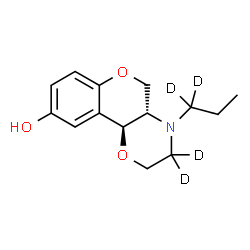 ChemSpider 2D Image | (4aS,10bS)-4-[(1,1-~2~H_2_)Propyl](3,3-~2~H_2_)-3,4,4a,10b-tetrahydro-2H,5H-chromeno[4,3-b][1,4]oxazin-9-ol | C14H15D4NO3