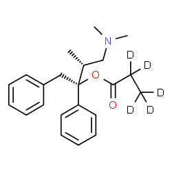 ChemSpider 2D Image | (2R,3R)-4-(Dimethylamino)-3-methyl-1,2-diphenyl-2-butanyl (~2~H_5_)propanoate | C22H24D5NO2