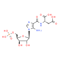ChemSpider 2D Image | N-({5-Amino-1-[(2xi)-5-O-phosphono-beta-D-threo-pentofuranosyl]-1H-imidazol-4-yl}carbonyl)-L-aspartic acid | C13H19N4O12P