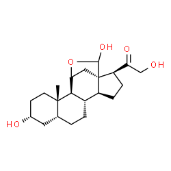 ChemSpider 2D Image | (3alpha,5beta,11alpha)-3,18,21-Trihydroxy-11,18-epoxypregnan-20-one | C21H32O5