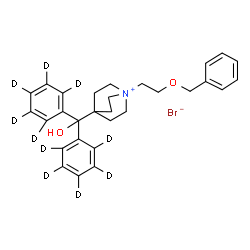 ChemSpider 2D Image | 1-[2-(Benzyloxy)ethyl]-4-(hydroxy{bis[(~2~H_5_)phenyl]}methyl)-1-azoniabicyclo[2.2.2]octane bromide | C29H24D10BrNO2