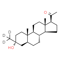 ChemSpider 2D Image | (3alpha,5alpha)-3-Hydroxy-3-(~2~H_3_)methylpregnan-20-one | C22H33D3O2