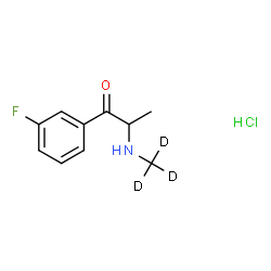 ChemSpider 2D Image | 1-(3-Fluorophenyl)-2-[(~2~H_3_)methylamino]-1-propanone hydrochloride (1:1) | C10H10D3ClFNO