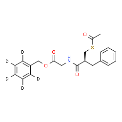 ChemSpider 2D Image | (~2~H_5_)Phenylmethyl N-[(2S)-3-(acetylsulfanyl)-2-benzylpropanoyl]glycinate | C21H18D5NO4S