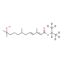 ChemSpider 2D Image | (~2~H_7_)-2-Propanyl (2E,4E)-11-methoxy-3,7,11-trimethyl-2,4-dodecadienoate | C19H27D7O3