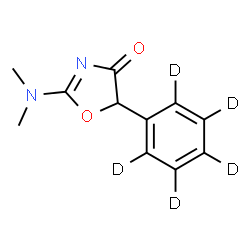 ChemSpider 2D Image | 2-(Dimethylamino)-5-(~2~H_5_)phenyl-1,3-oxazol-4(5H)-one | C11H7D5N2O2