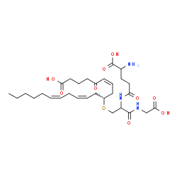 ChemSpider 2D Image | gamma-Glutamyl-S-[(5Z,8R,10Z,13Z)-1-carboxy-4-oxo-5,10,13-nonadecatrien-8-yl]cysteinylglycine | C30H47N3O9S