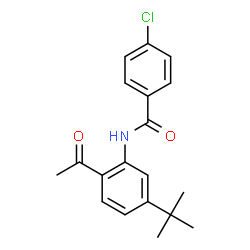 ChemSpider 2D Image | N-(2-acetyl-5-tert-butylphenyl)-4-chlorobenzamide | C19H20ClNO2