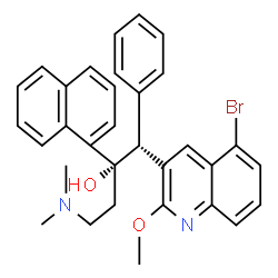ChemSpider 2D Image | (1R,2S)-1-(5-Bromo-2-methoxy-3-quinolinyl)-4-(dimethylamino)-2-(1-naphthyl)-1-phenyl-2-butanol | C32H31BrN2O2
