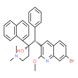 ChemSpider 2D Image | (1R,2S)-1-(7-Bromo-2-methoxy-3-quinolinyl)-4-(dimethylamino)-2-(1-naphthyl)-1-phenyl-2-butanol | C32H31BrN2O2