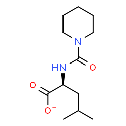 ChemSpider 2D Image | (2S)-4-Methyl-2-[(1-piperidinylcarbonyl)amino]pentanoate | C12H21N2O3