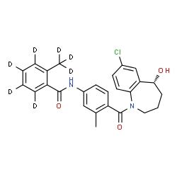 ChemSpider 2D Image | N-(4-{[(5R)-7-Chloro-5-hydroxy-2,3,4,5-tetrahydro-1H-1-benzazepin-1-yl]carbonyl}-3-methylphenyl)-2-(~2~H_3_)methyl(~2~H_4_)benzamide | C26H18D7ClN2O3