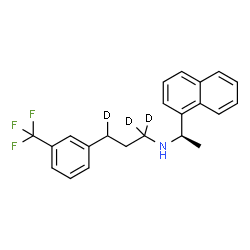 ChemSpider 2D Image | N-[(1R)-1-(1-Naphthyl)ethyl]-3-[3-(trifluoromethyl)phenyl]-1-(1,1,3-~2~H_3_)propanamine | C22H19D3F3N