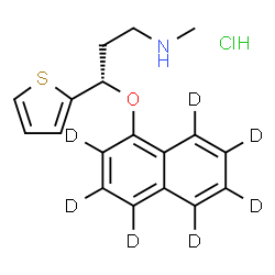ChemSpider 2D Image | (3S)-N-Methyl-3-[(~2~H_7_)-1-naphthyloxy]-3-(2-thienyl)-1-propanamine hydrochloride (1:1) | C18H13D7ClNOS