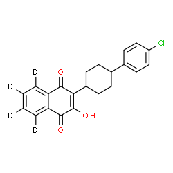 ChemSpider 2D Image | 2-[4-(4-Chlorophenyl)cyclohexyl]-3-hydroxy-1,4-(~2~H_4_)naphthalenedione | C22H15D4ClO3