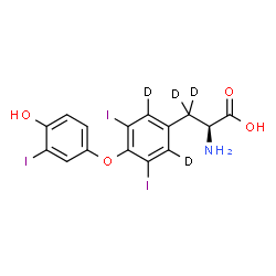 ChemSpider 2D Image | O-(4-Hydroxy-3-iodophenyl)-3,5-diiodo-L-(beta,beta,2,6-~2~H_4_)tyrosine | C15H8D4I3NO4