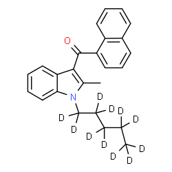 ChemSpider 2D Image | [2-Methyl-1-(~2~H_11_)pentyl-1H-indol-3-yl](1-naphthyl)methanone | C25H14D11NO