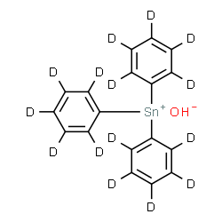 ChemSpider 2D Image | Tris[(~2~H_5_)phenyl]stannanylium hydroxide | C18HD15OSn