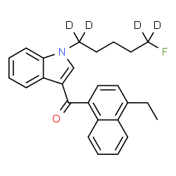 ChemSpider 2D Image | (4-Ethyl-1-naphthyl){1-[5-fluoro(1,1,5,5-~2~H_4_)pentyl]-1H-indol-3-yl}methanone | C26H22D4FNO