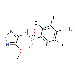ChemSpider 2D Image | 4-Amino-N-(4-methoxy-1,2,5-thiadiazol-3-yl)(~2~H_4_)benzenesulfonamide | C9H6D4N4O3S2