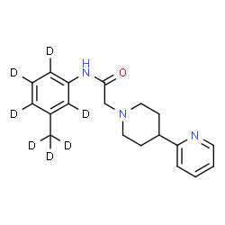 ChemSpider 2D Image | N-[3-(~2~H_3_)Methyl(~2~H_4_)phenyl]-2-[4-(2-pyridinyl)-1-piperidinyl]acetamide | C19H16D7N3O
