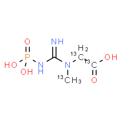 ChemSpider 2D Image | N-(~13~C)Methyl-N-(N-phosphonocarbamimidoyl)(~13~C_2_)glycine | C13C3H10N3O5P