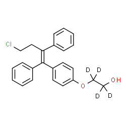 ChemSpider 2D Image | 2-{4-[(1Z)-4-Chloro-1,2-diphenyl-1-buten-1-yl]phenoxy}(~2~H_4_)ethanol | C24H19D4ClO2