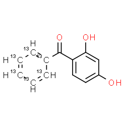 ChemSpider 2D Image | (2,4-Dihydroxyphenyl)[(~13~C_6_)phenyl]methanone | C713C6H10O3
