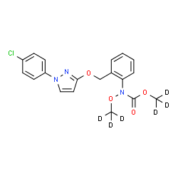 ChemSpider 2D Image | (~2~H_3_)Methyl [2-({[1-(4-chlorophenyl)-1H-pyrazol-3-yl]oxy}methyl)phenyl][(~2~H_3_)methyloxy]carbamate | C19H12D6ClN3O4