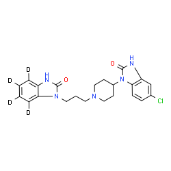 ChemSpider 2D Image | 5-Chloro-1-(1-{3-[2-oxo(4,5,6,7-~2~H_4_)-2,3-dihydro-1H-benzimidazol-1-yl]propyl}-4-piperidinyl)-1,3-dihydro-2H-benzimidazol-2-one | C22H20D4ClN5O2