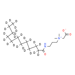 ChemSpider 2D Image | [{3-[(~2~H_23_)Dodecanoylamino]propyl}(dimethyl)ammonio]acetate | C19H15D23N2O3