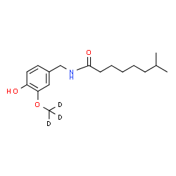 ChemSpider 2D Image | N-{4-Hydroxy-3-[(~2~H_3_)methyloxy]benzyl}-7-methyloctanamide | C17H24D3NO3