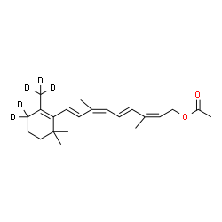 ChemSpider 2D Image | (9cis,13cis)-O~15~-Acetyl(4,4,18,18,18-~2~H_5_)retinol | C22H27D5O2
