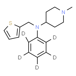 ChemSpider 2D Image | 1-Methyl-N-(~2~H_5_)phenyl-N-(2-thienylmethyl)-4-piperidinamine | C17H17D5N2S
