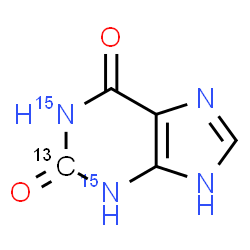 ChemSpider 2D Image | (2-~13~C,1,3-~15~N_2_)-3,9-Dihydro-1H-purine-2,6-dione | C413CH4N215N2O2