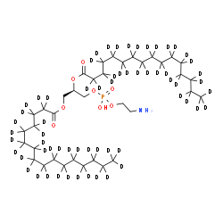 ChemSpider 2D Image | (2R)-3-{[(2-Aminoethoxy)(hydroxy)phosphoryl]oxy}-2-[(~2~H_31_)hexadecanoyloxy]propyl (~2~H_31_)hexadecanoate | C37H12D62NO8P