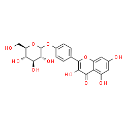 ChemSpider 2D Image | 4-(3,5,7-Trihydroxy-4-oxo-4H-chromen-2-yl)phenyl D-glucopyranoside | C21H20O11