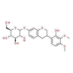 ChemSpider 2D Image | 3-(2-Hydroxy-3,4-dimethoxyphenyl)-3,4-dihydro-2H-chromen-7-yl D-glucopyranoside | C23H28O10