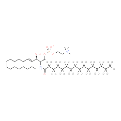 ChemSpider 2D Image | (2S,3R,4E)-2-[(~2~H_31_)Hexadecanoylamino]-3-hydroxy-4-octadecen-1-yl 2-(trimethylammonio)ethyl phosphate | C39H48D31N2O6P