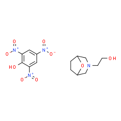 ChemSpider 2D Image | 2,4,6-Trinitrophenol - 2-(8-oxa-3-azabicyclo[3.2.1]oct-3-yl)ethanol (1:1) | C14H18N4O9