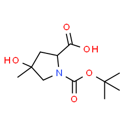 ChemSpider 2D Image | 4-Hydroxy-4-methyl-1-{[(2-methyl-2-propanyl)oxy]carbonyl}proline | C11H19NO5