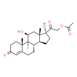 ChemSpider 2D Image | (9xi,11beta)-9-Fluoro-11,17-dihydroxy-3,20-dioxopregn-4-en-21-yl acetate | C23H31FO6
