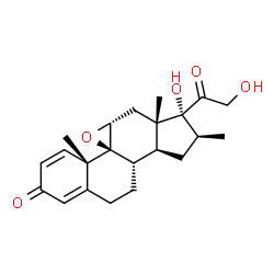 ChemSpider 2D Image | (9beta,11alpha,16beta)-17,21-Dihydroxy-16-methyl-9,11-epoxypregna-1,4-diene-3,20-dione | C22H28O5