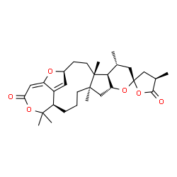ChemSpider 2D Image | (1'S,2S,4R,4'R,5'R,6'R,10'R,12'R,16'R)-4,4',6',12',17',17'-Hexamethyl-3,4-dihydro-5H,19'H-spiro[furan-2,8'-[9,18,24]trioxapentacyclo[19.2.1.0~4,12~.0~5,10~.0~16,22~]tetracosa[20,22]diene]-5,19'-dione | C30H42O6