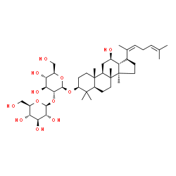 ChemSpider 2D Image | (3beta,12beta,20Z)-12-Hydroxydammara-20(22),24-dien-3-yl 2-O-beta-D-glucopyranosyl-beta-D-glucopyranoside | C42H70O12